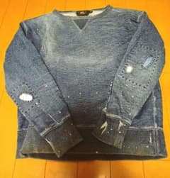 RRL ダメージ加工 スウェット　フェード　ペンキ加工　L 名作 RRL ダメージ加工 スウェット フェード ペンキ加工 L 名作 - メルカリ