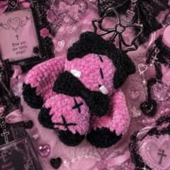 も*な様 編み物 うさぎのあみぐるみキーホルダー 地雷 サブカル 平成女児 y2 陽*様 編み物 うさぎのあみぐるみキーホルダー 地雷 サブカル 平成女児