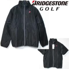 未使用 ブリヂストンゴルフ 長袖半袖 2WAY 中綿ブルゾン Lサイズ 黒 未使用 ブリヂストンゴルフ 長袖半袖 2WAY 中綿ブルゾン Lサイズ 黒
