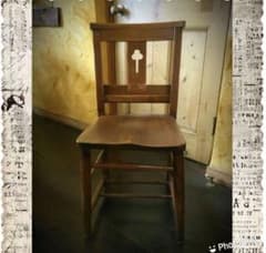 ★1890年代❗️英国アンティーク　希少❗️チャーチチェア・クローバーくりぬき★ ☆1890年代❗️英国アンティーク 希少❗️チャーチチェア・クローバー