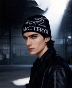 ARC'TERYX ブラック ニット帽 スケルトンデザイン ARC'TERYX ニット帽 黒 - メルカリ