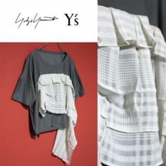 定価4.6万】Y's ヨウジヤマモト 切替デザイン 変形シルエット Tシャツ