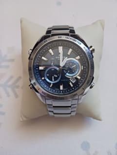 CASIO EDIFICE 電波ソーラー タキメーター付き時計 グレー - メルカリ