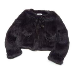 ギャラリービスコンティ リボン付き ラビット ファーコート サイズ2