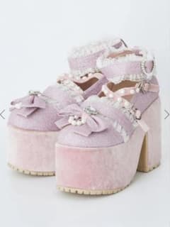 Ank Rouge キラキラグリッターバレエコア厚底シューズ ピンク - メルカリ