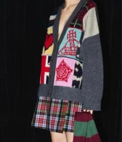 vivienne westwood パッチワークチャンキーニット カーディガン - メルカリ