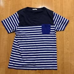ボーダー切り替えポケットTシャツ 150のサムネイル