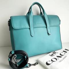 コーチ COACH メンズ ビジネスバッグ サリバン レザー グリーン - メルカリ