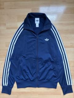 【美品】adidas トラックジャケット ジャージ ファイヤーバード 紺 Lのサムネイル