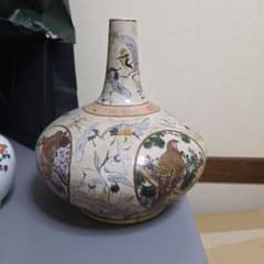 イタリアで購入　手描き鳥花デザイン花瓶 3点セット　新品未使用 小鳥の花器
