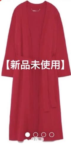 【新品未使用】冷房対策 はおり ミラオーウェン ロングカーディガン 赤のサムネイル