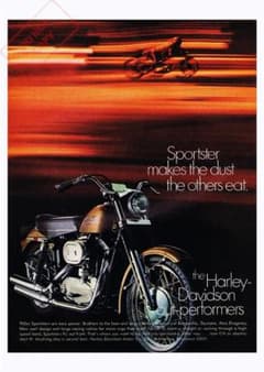 ポスター☆1970 ハーレーダビッドソン・スポーツスター☆アイアン