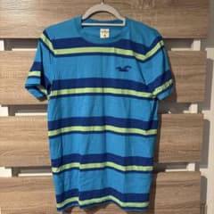 Hollister Tシャツ ボーダー 刺繍ロゴ Mのサムネイル