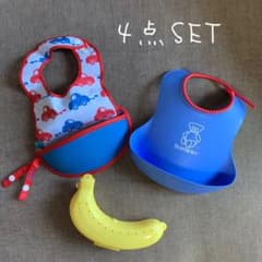 【お食事4点セット♡】　スタイ　エプロン　バナナケース　ヌードルカッターのサムネイル