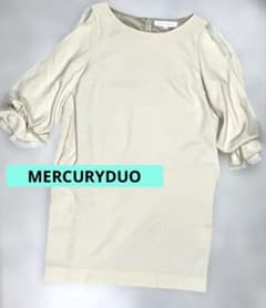 MERCURYDUO ミニワンピース 七分袖　ベージュ F シンプル