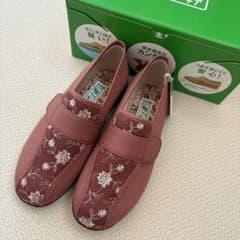 신품 미사용 22.0cm 쾌보주의 아사히 개호용 신발 벽돌 콤비 꽃무늬