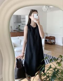 DHOLIC バックリボンステッチデニムワンピースのサムネイル