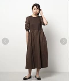 【ehkasopo】ドッキングワンピース ブラウンのサムネイル