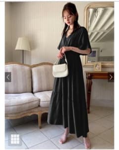 カシュクールバックリボンティアードワンピースのサムネイル