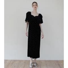 acka bijou dot velours dress ベロアドレス　サイズ2 acka bijou dot velours dress ベロアドレス サイズ2 bijou dot