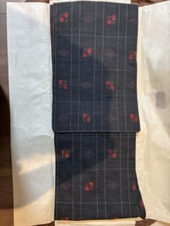 着物 紬 絣模様 紺系のサムネイル