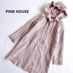 PINK HOUSE ピンクハウス　ピコフリル　フード付きロングコート　ピンク PINK HOUSE ピンクハウス ピコフリル フード付きロングコート ピンク