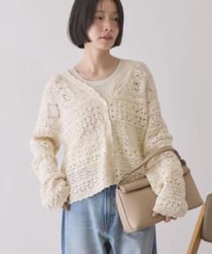 AMERICAN HOLIC【前後2WAY】レース透かし編みニットカーディガンのサムネイル
