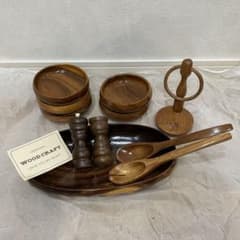 WOOD CRAFT 木製食器セット ボウル プレート カトラリーのサムネイル