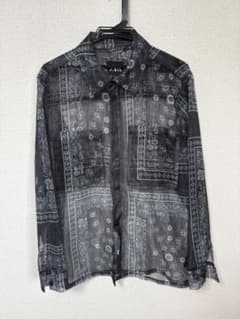 ZARA ペイズリー柄 メッシュ 長袖シャツ ブラックのサムネイル