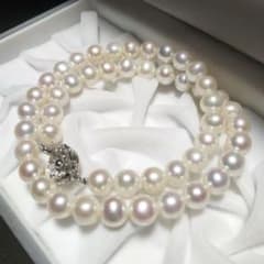 照り強✨大珠✨干渉色】パール 本真珠 ネックレス 約9.0mm シルバー 