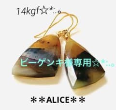 モンタナモスアゲート14kgfフックピアス☆*:.。のサムネイル
