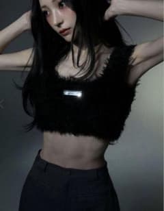 【melt the lady】 basic shaggy tank blackのサムネイル