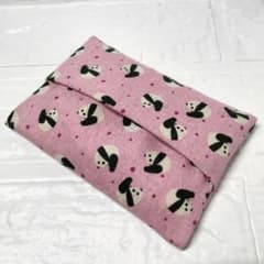 ハンドメイド　ポケットティッシュケース　パンダ　ピンク　動物