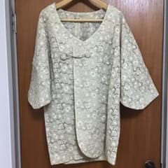 昭和レトロ　レース羽織　アイボリー　花柄　着物　和装のサムネイル