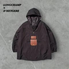 【J18】LONGCHAMP × D’HEYGERE レインポンチョ　ブラック J18】LONGCHAMP × D'HEYGERE レインポンチョ ブラック - メルカリ