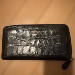 COACH クロコ型押し ラウンドファスナー長財布 - メルカリ