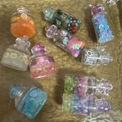 一部UV夜光ガラス瓶型チャームパーツ♡10個のサムネイル