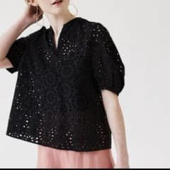 【新品未使用】Ballsey　コットンカットワークレースパフスリーブブラウス 美品Ballsey ボールジー コットンカットワークレース パフスリーブ