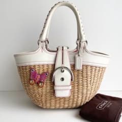 コーチ COACH ハンドバッグ SOHO かごバッグ バタフライ ストロー