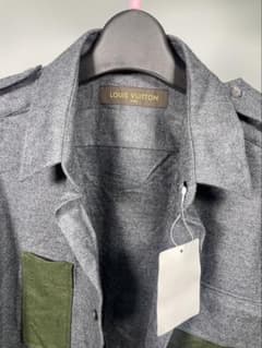 希少 LOUIS VUITTON 異素材切替 ミリタリーシャツ M グレーのサムネイル