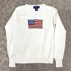 美品 Ralph Lauren アメリカ国旗刺繍 セーター S ラルフローレン