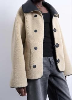 Topshop oversized reversible coat jacket