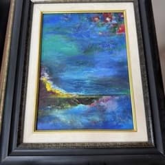 油彩画 抽象画 風景画 額装付きのサムネイル