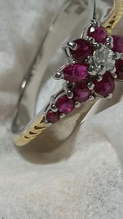 お値下げ★ダイヤ&ルビーリング★K18Pt900コンビのサムネイル