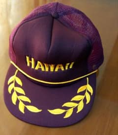 90s ヴィンテージ HAWAII メッシュキャップ 刺繍 月桂樹 パープルのサムネイル