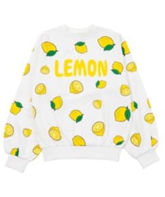 PUNYUS レモン柄 ホワイト スウェット