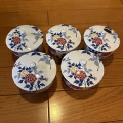 蓋付き湯呑み 5客セット 花柄のサムネイル
