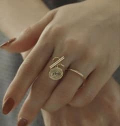 SIENA ROSE スペースプレートリング Mサイズ K10 モチーフ SIENA ROSE スペースプレートリング Mサイズ K10 コインモチーフ
