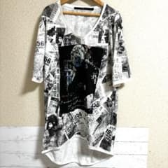 NO ID. 総柄 ニュースペーパー ロック Tシャツ archive y2k - メルカリ