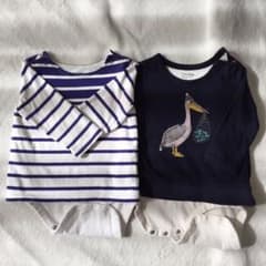 2枚組 中古baby gap ロンパース一体型 Tシャツのサムネイル